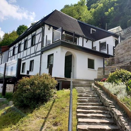 Saechsische-Schweiz-Ferienhaus-Wohnung-2-Mit-Hervorragendem-Panoramablick-Ueber-Das-Elbtal Königstein an der Elbe Dış mekan fotoğraf